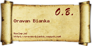 Oravan Bianka névjegykártya